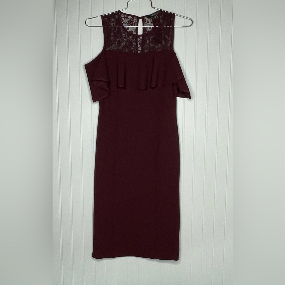 Heart Soul Lace Cold Shoulder Sheath Dress - Picture 2 of 6